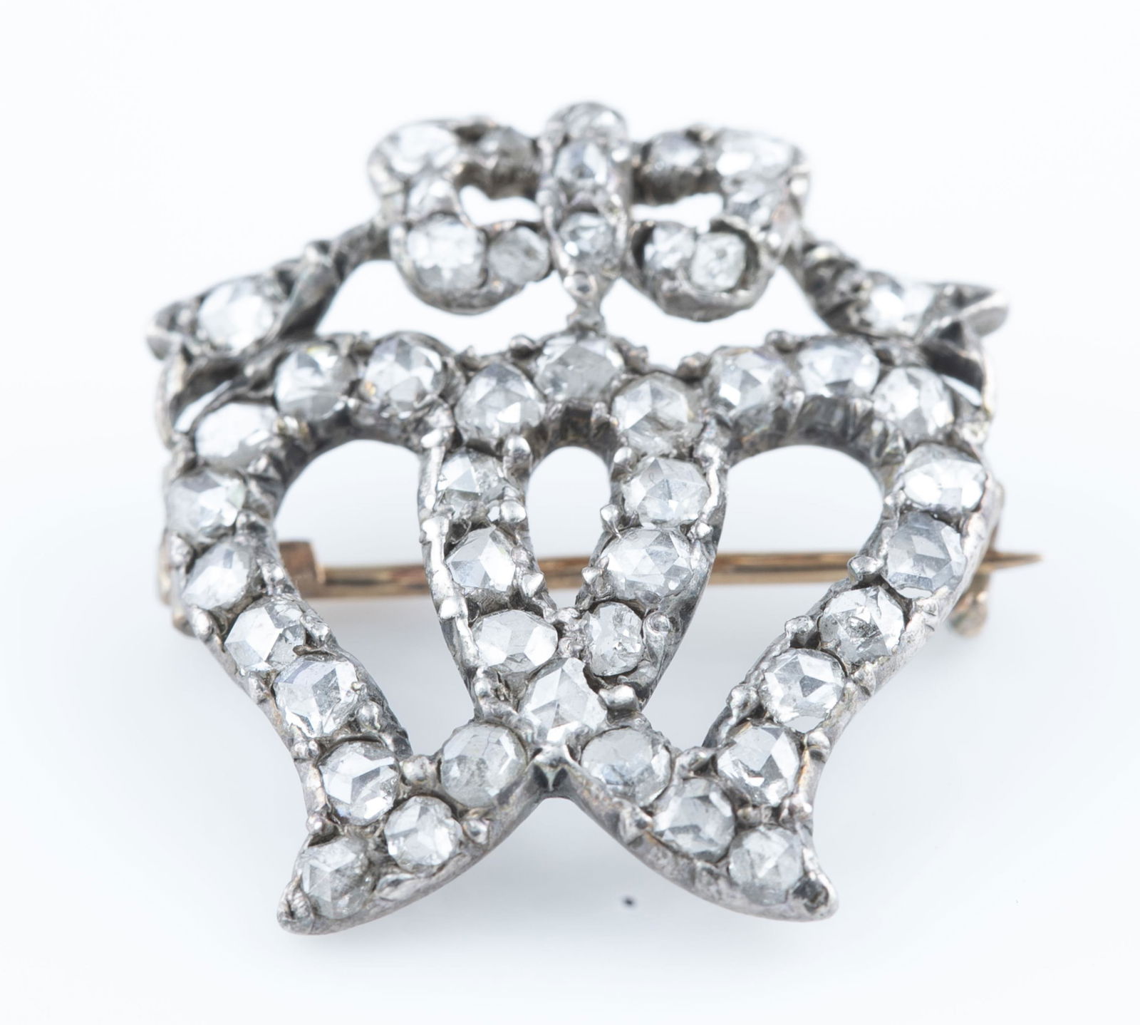 Silver and diamond brooch. (1 of 2)