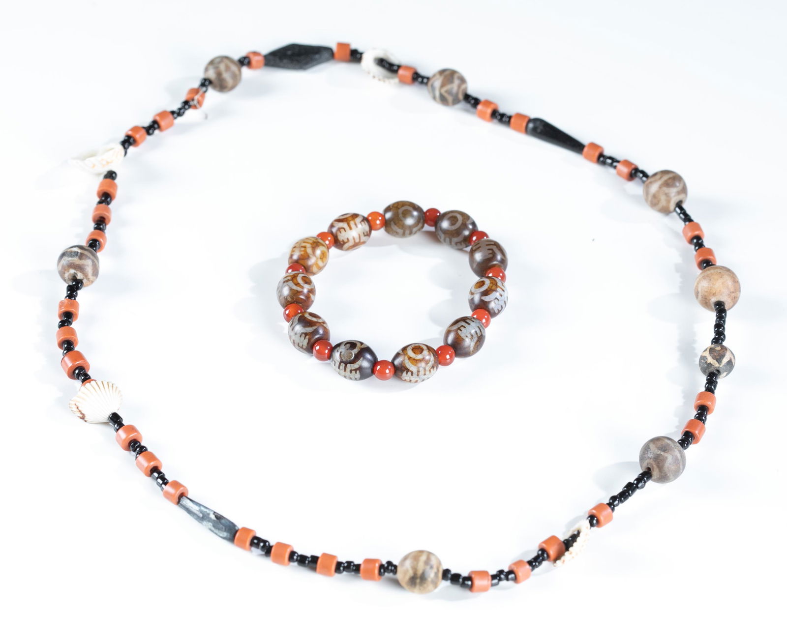 Tibetan Dzi bead bracelet and necklace (1 of 5)