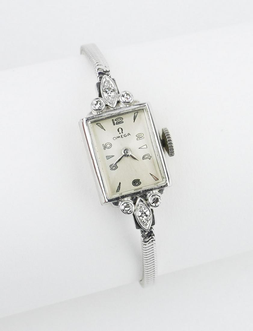 Vintage 14KWG and Diamond Ladies Omega Watch (1 of 1)