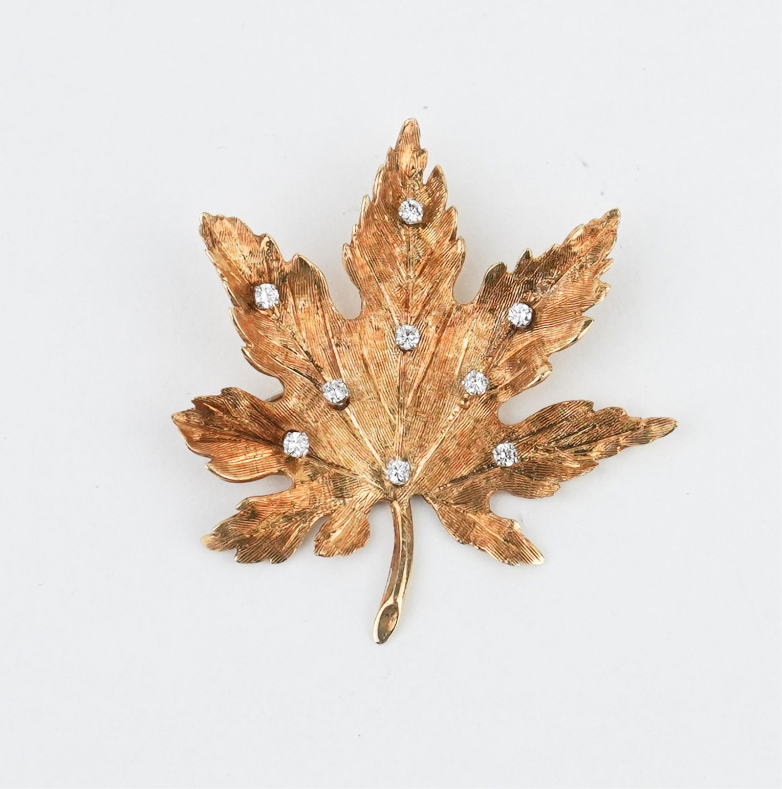14KYG and Diamond Maple Leaf Pin (1 of 1)