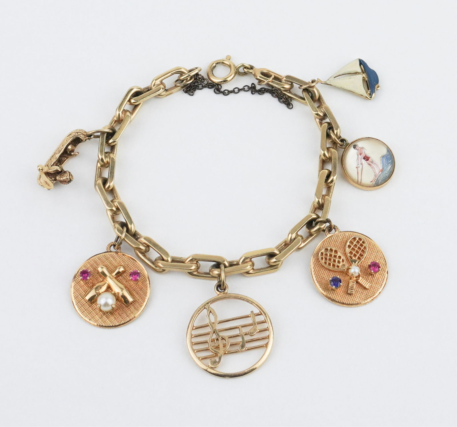 14KYG Charm Bracelet with Six Charms (1 of 1)