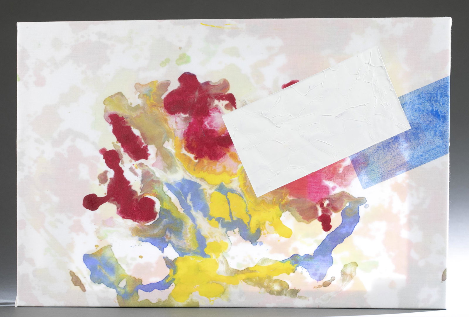 Paul Reed, "HBE," 2007.: Reed, Paul (Washington, D.C. 1919-2015). "HBE." December 5, 2007. Acrylic on fabric. Signed, titled, and dated on verso. 18" x 27".