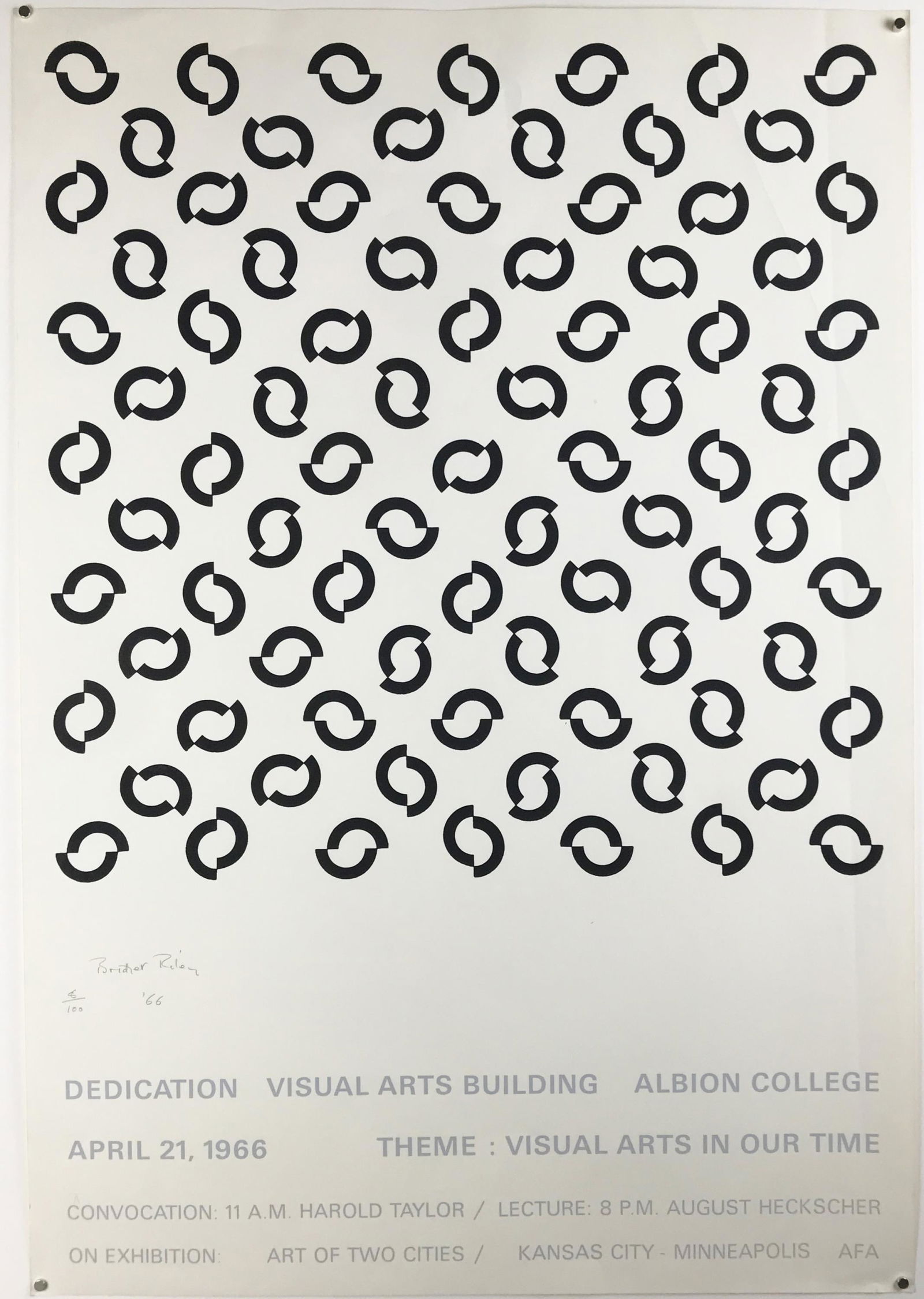 Bridget Riley Albion College Poster. Signed. (1 of 4)