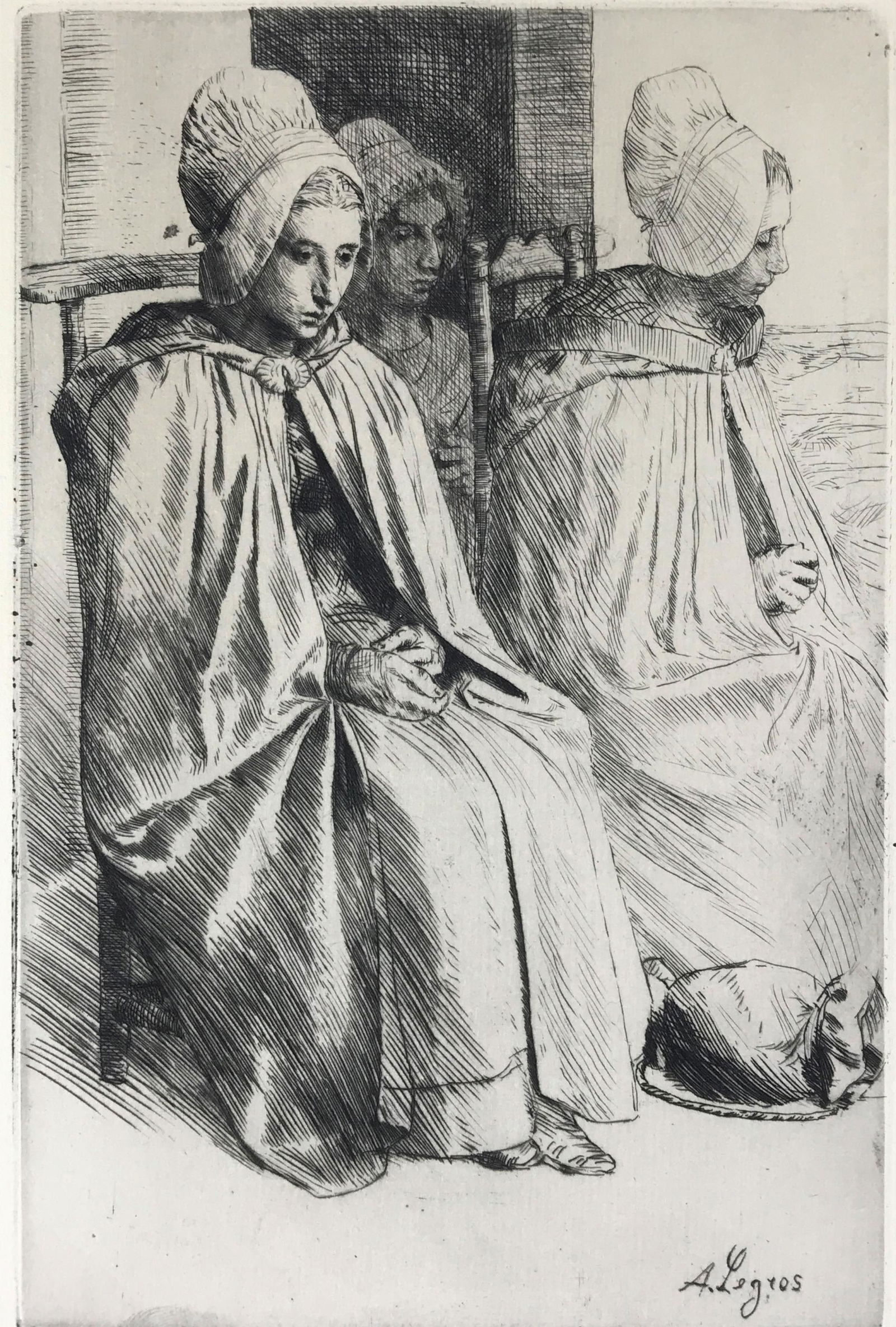 Alphonse Legros. Peasant Woman. c. 1873. Etching. (1 of 3)