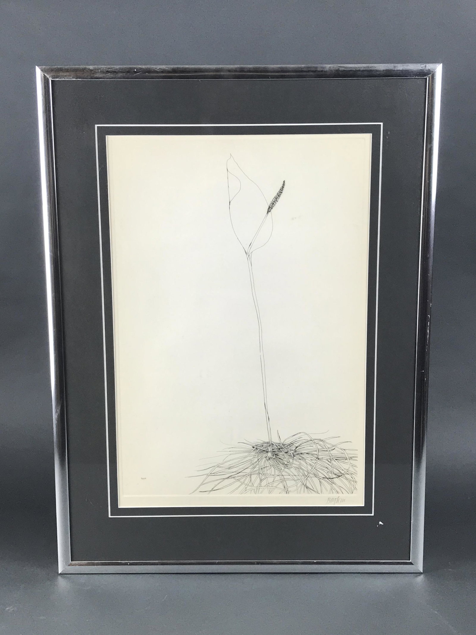 Leonard Baskin. Lily. Late 20th c. Etching. (1 of 5)
