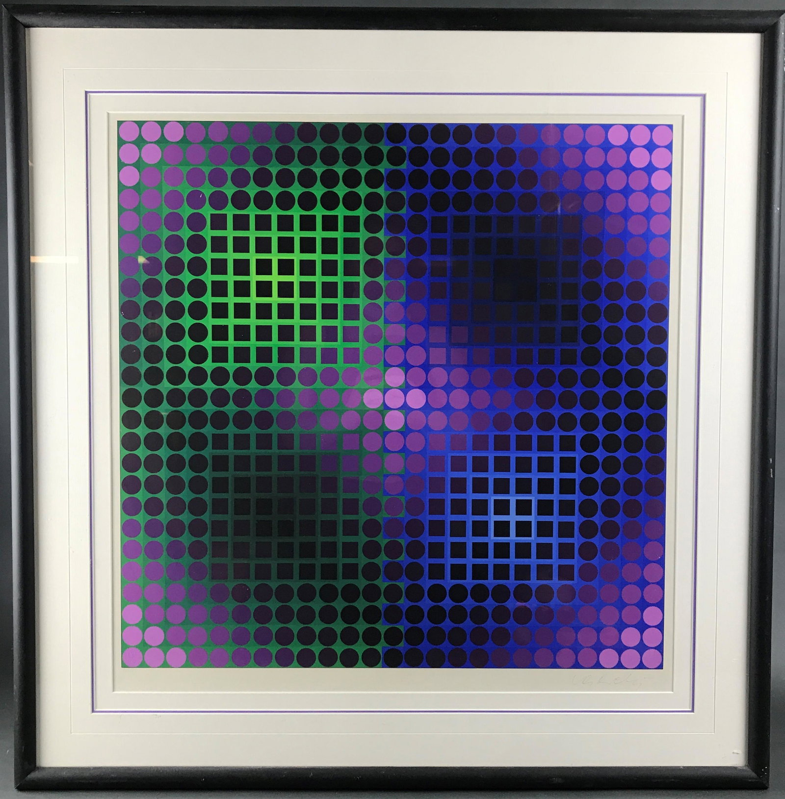 Victor Vasarely. Serigraph. Composition in Blue, G (1 of 4)