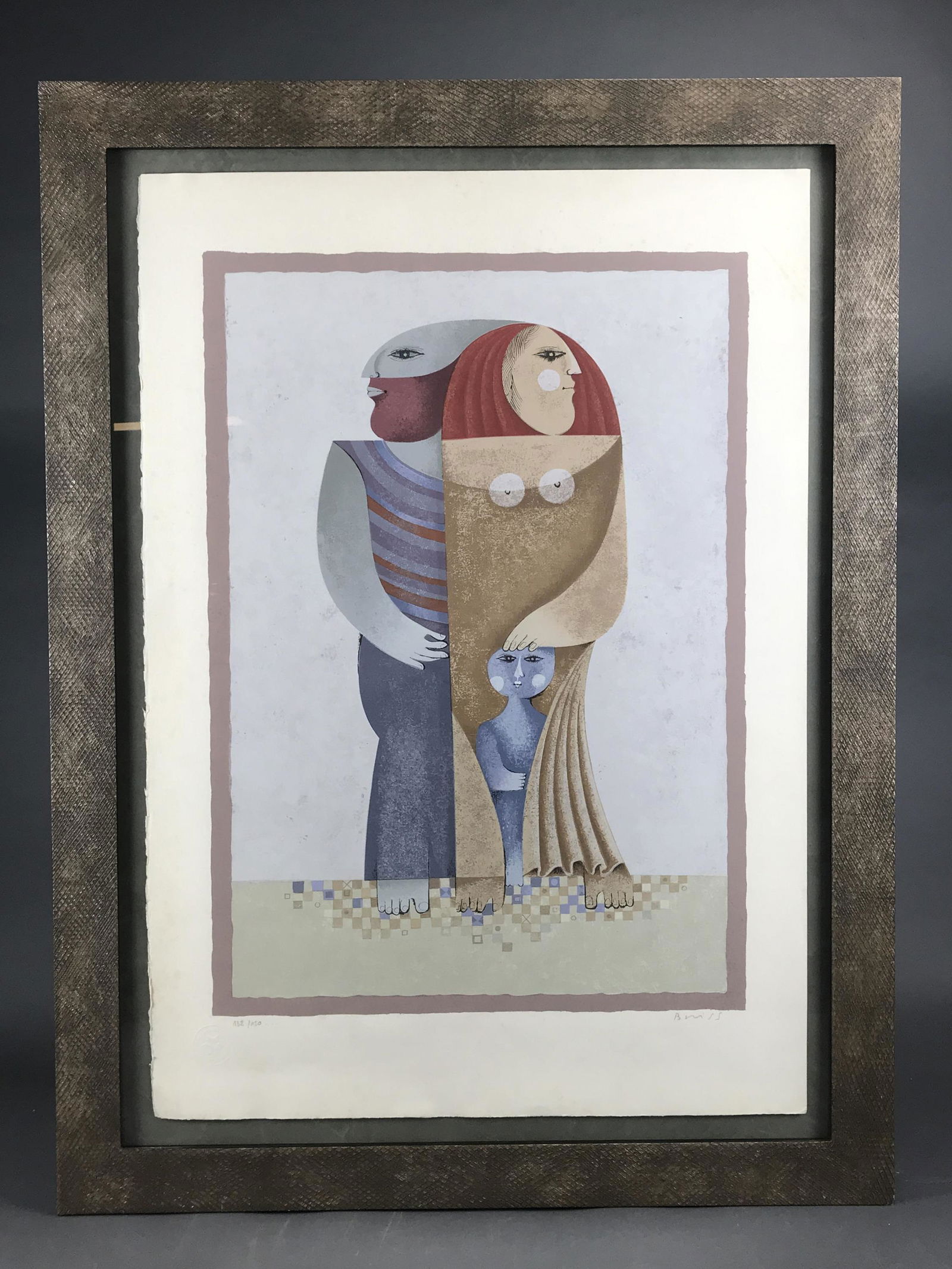 Sami Briss. Lithograph. La Famille. (1 of 5)