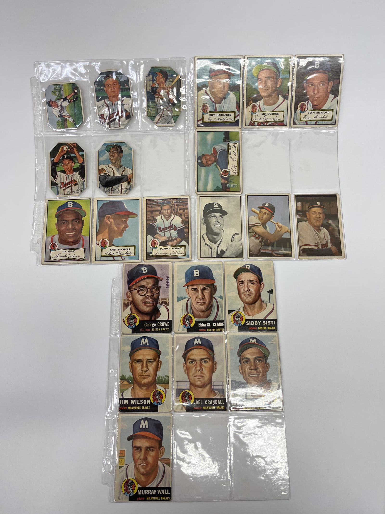 1950-53 Bowman & Topps Braves Baseball Cards. (1 of 2)
