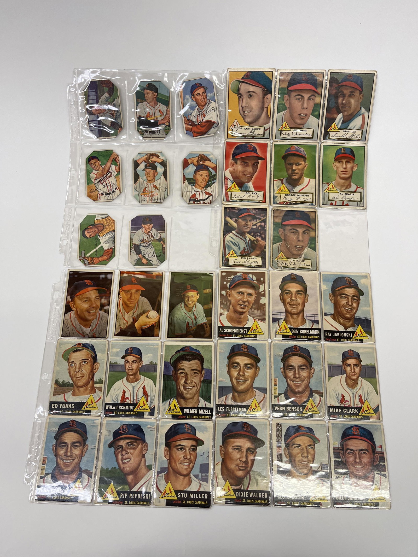 1952-53 Bowman & Topps Cardinals Baseball Cards. (1 of 2)