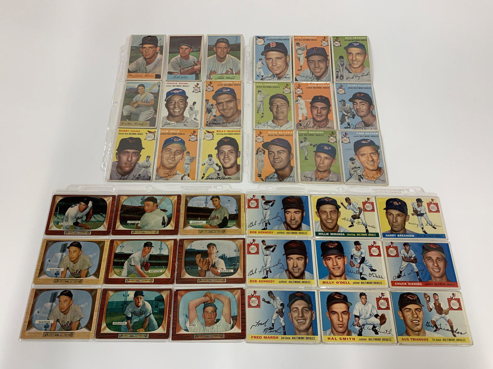 1954-55 Topps & Bowman Orioles Baseball Cards. (1 of 5)