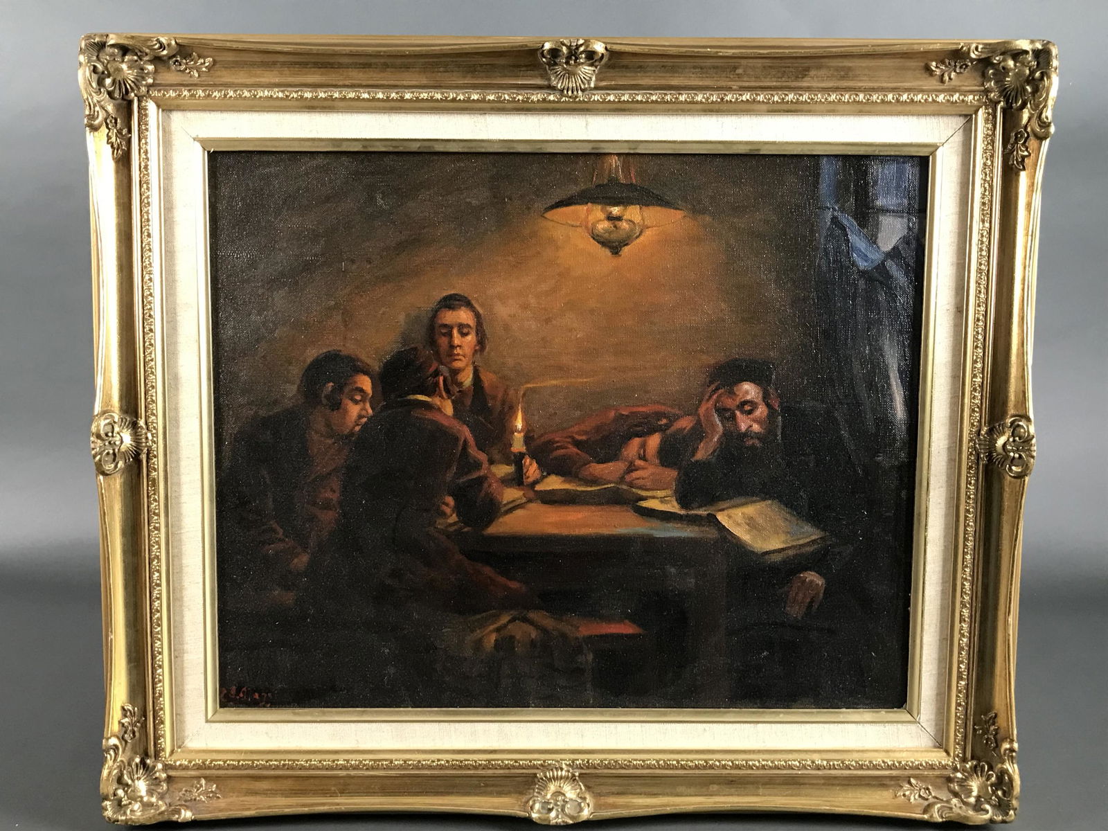 Unknown. O/C. Talmudic Students. (1 of 3)