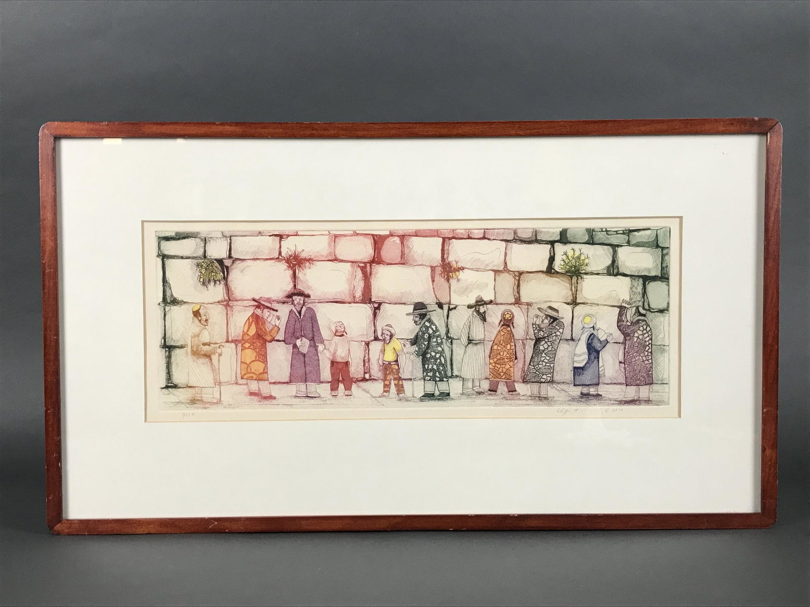 Amram Ebgi. Etching. Western Wall. (1 of 5)