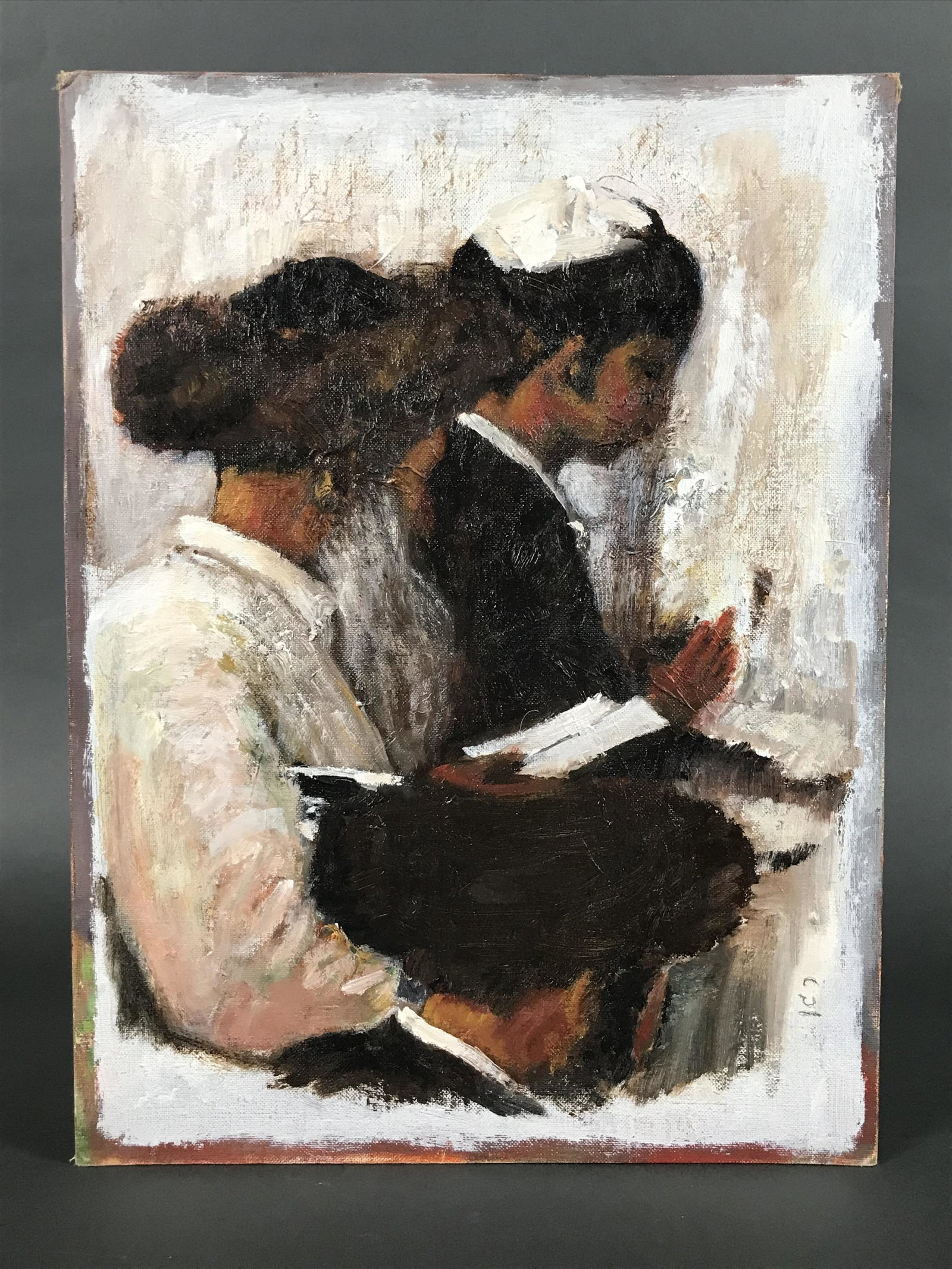 Unknown. O/C. Praying at the Wailing Wall. (1 of 2)