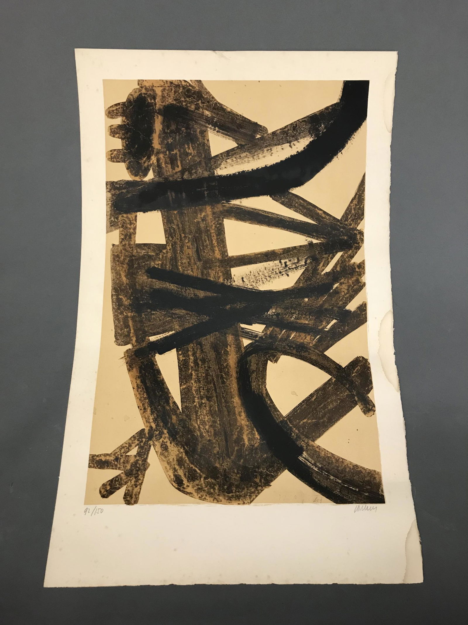 Soulages. Peinture. 1947. Lithograph. (1 of 3)