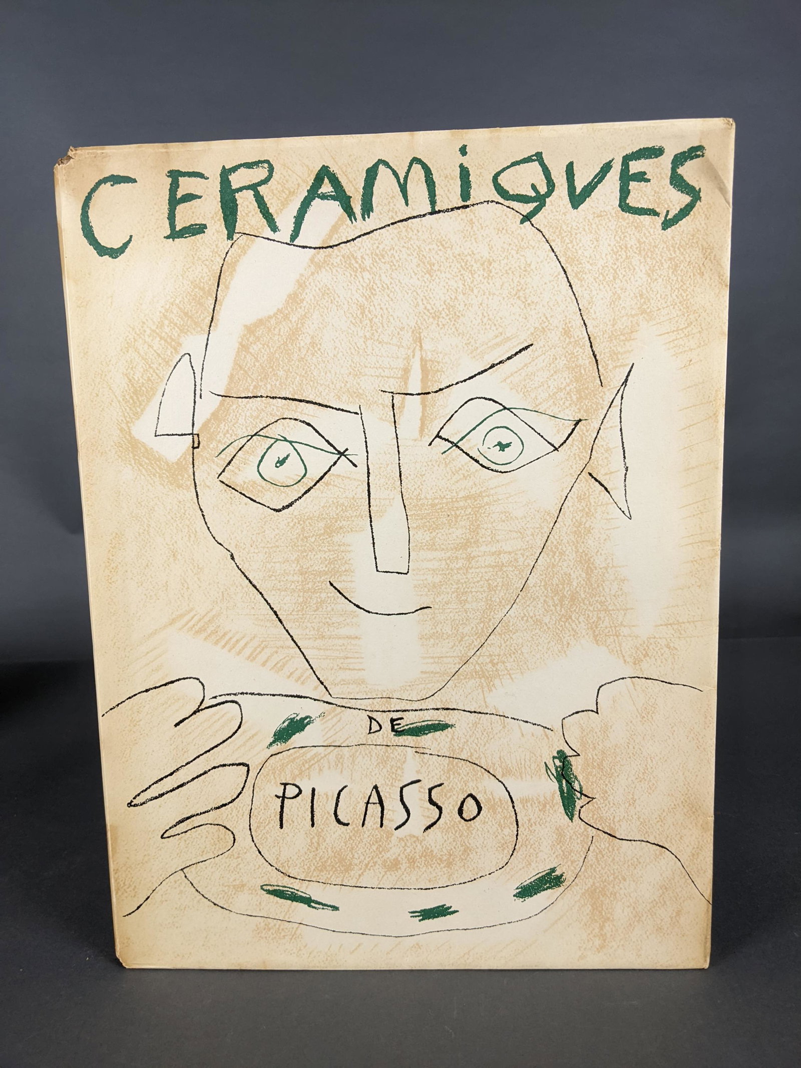 Ceramiques de Picasso.: [Art/Illustrated] Picasso, Pablo, Suzanne et Georges Ramie (text), Ceramiques de Picasso, Skiram Geneva, 1948. Frst edition. Original portfolio with pictorial wraps. Folio. Complete with 18 color plat