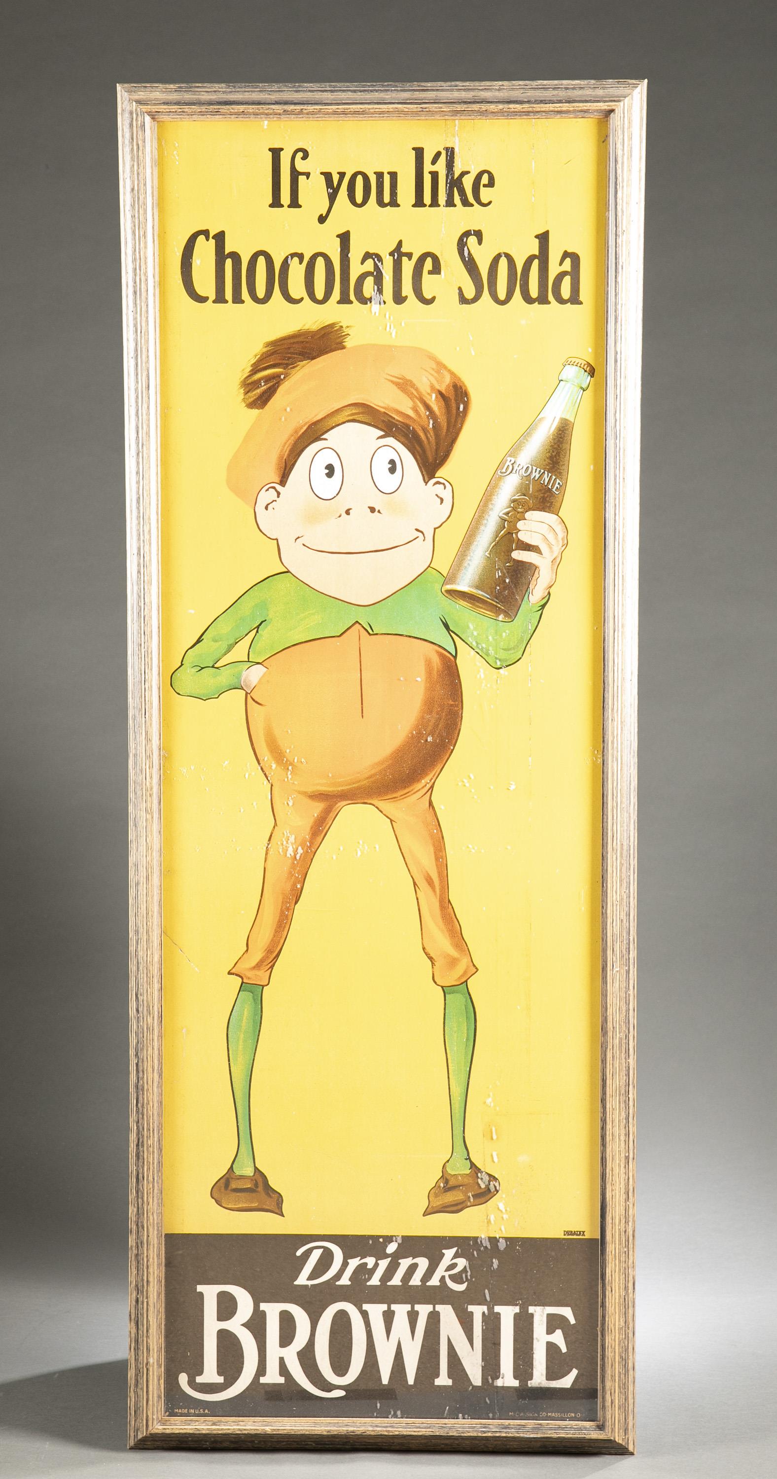 Brownie Chocolate Soda advertisement, c. 1926. (0068) on Jan 14, 2023