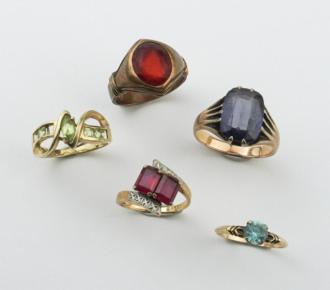 Collection of Five 10KYG Rings (1 of 1)