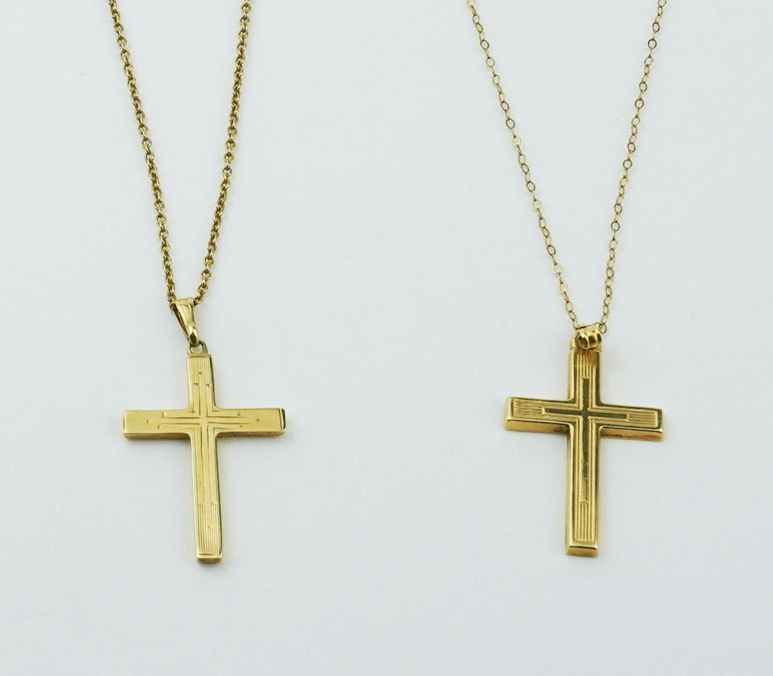 Two 14KYG Cross Pendants (1 of 1)