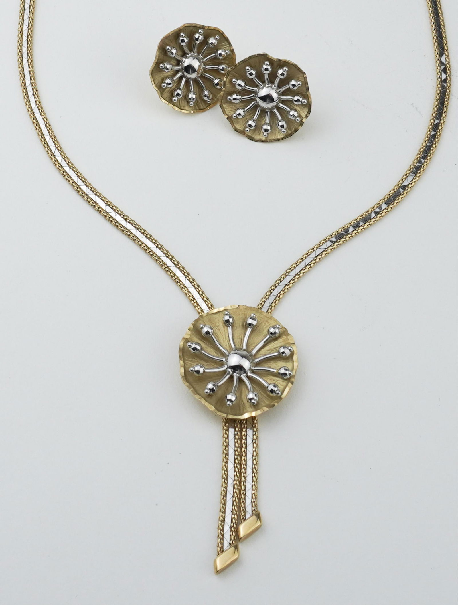 14KW&YG Lariat Style Necklace & Matching Earrings (1 of 2)