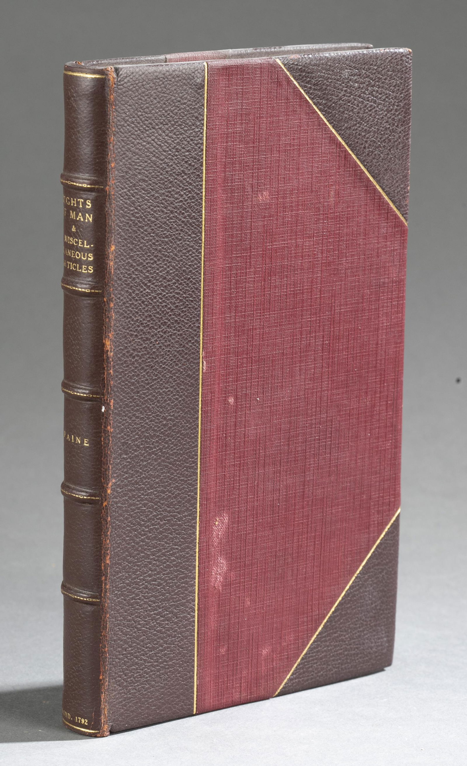 Paine. The Rights of Man.3 parts in 1. 1792.: Paine, Thomas. The Rights of Man. London: Printed for H. D. Symonds, 1792.3 Volumes in one. 1792. Rights of Man. Being an Answer to Mr. Burke's Attack on the French Revolution. By Thomas Paine, Secret