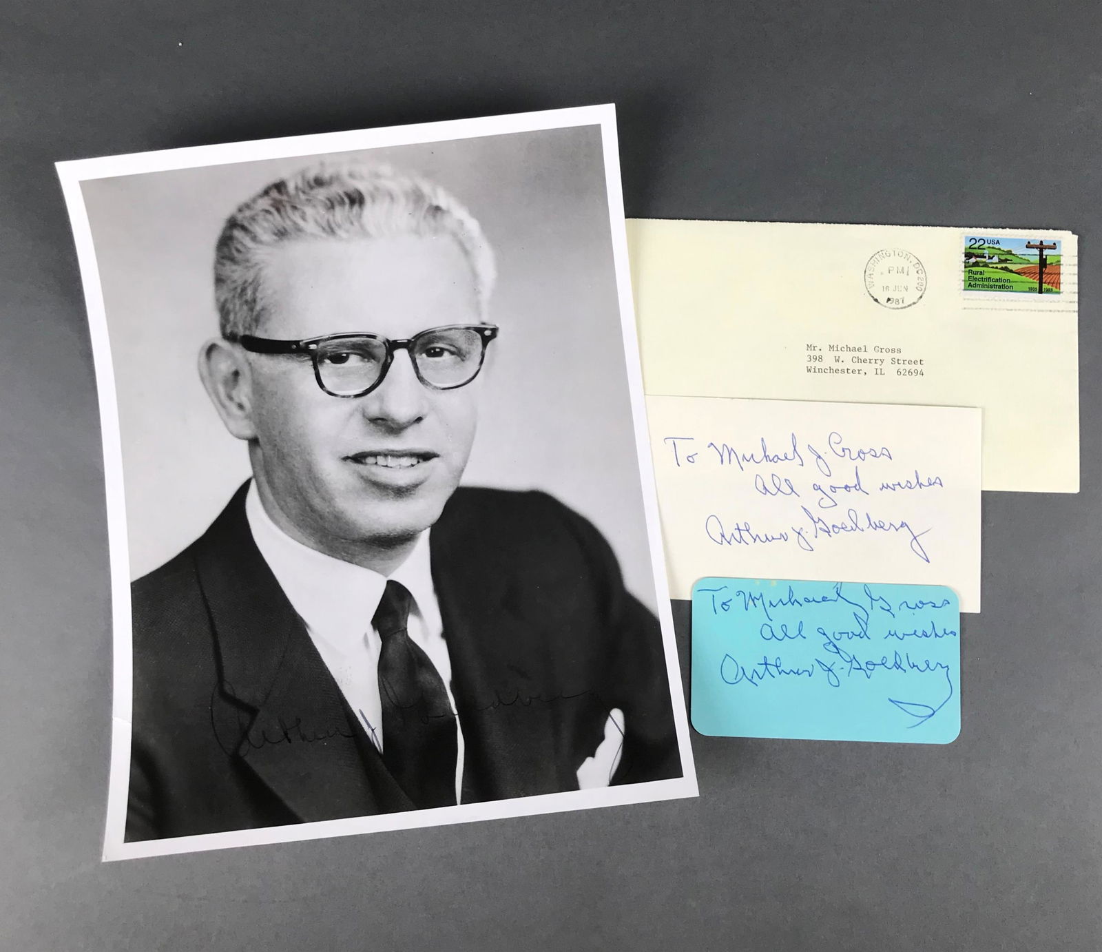 Signed Arthur J. Goldberg Ephemera. (1 of 6)