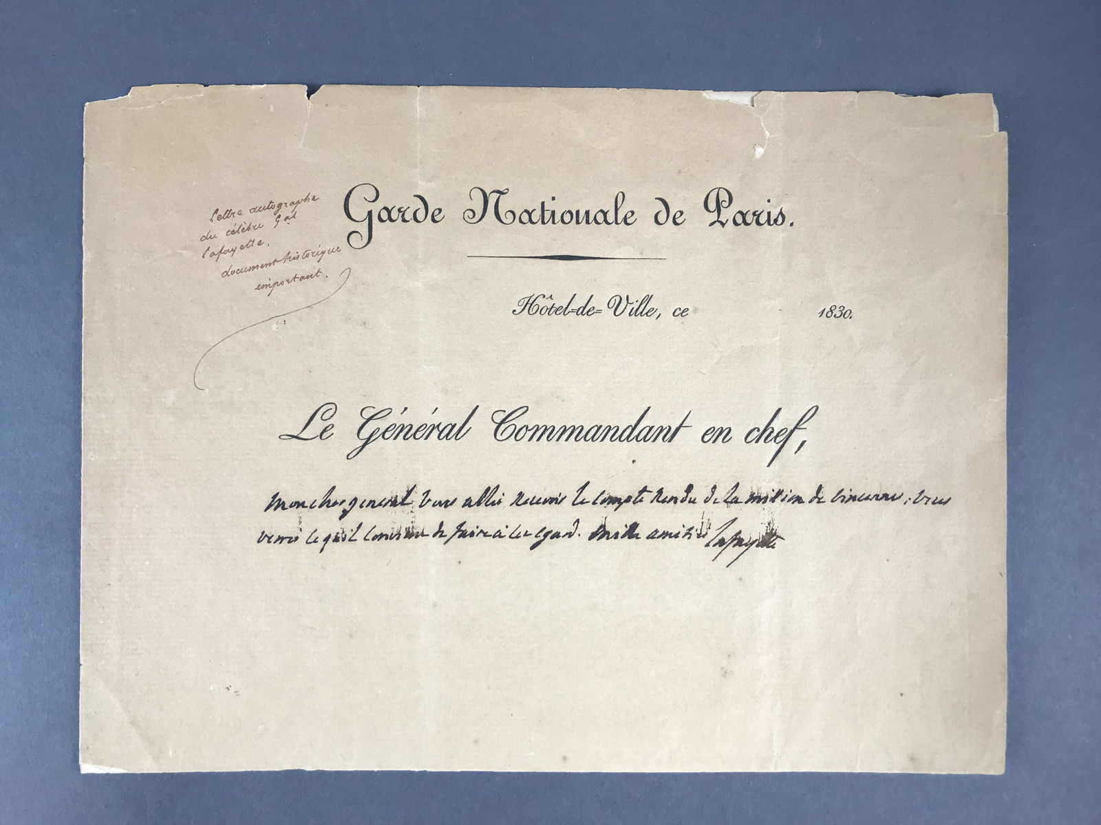 Marquis De La Fayette Signed Letter (1 of 5)