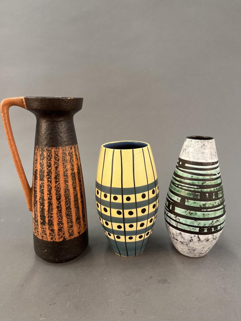3 West German pottery vases. (1 of 11)