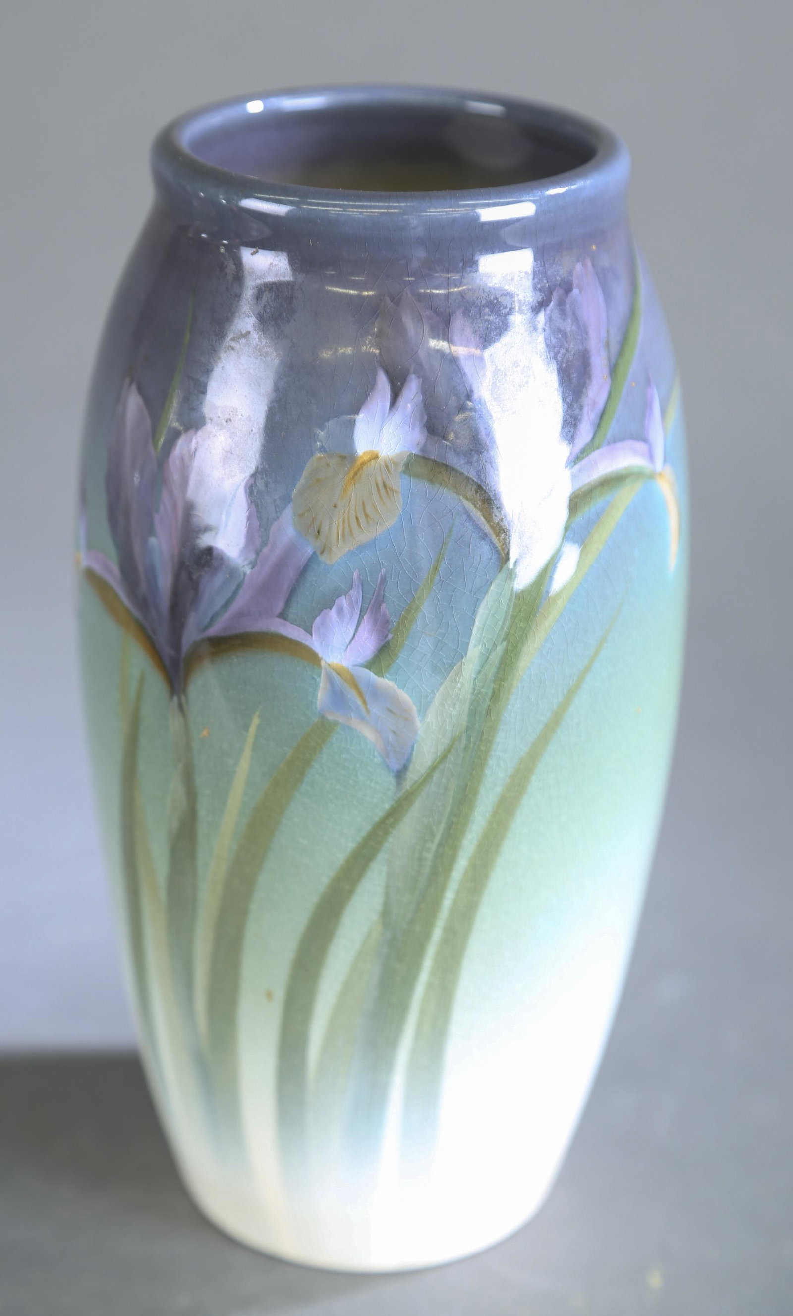 C. Schmidt Rookwood Iris pottery vase, 1902. (1 of 3)