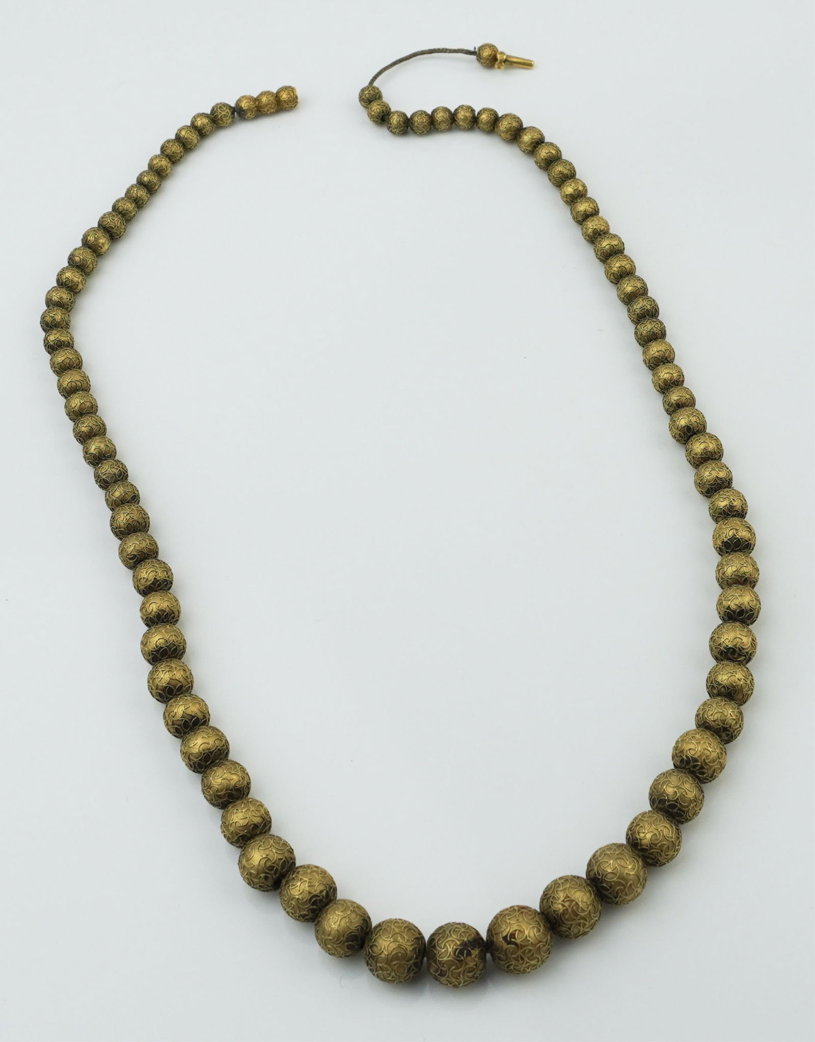 14KYG Textured Graduated Ball Necklace (1 of 2)