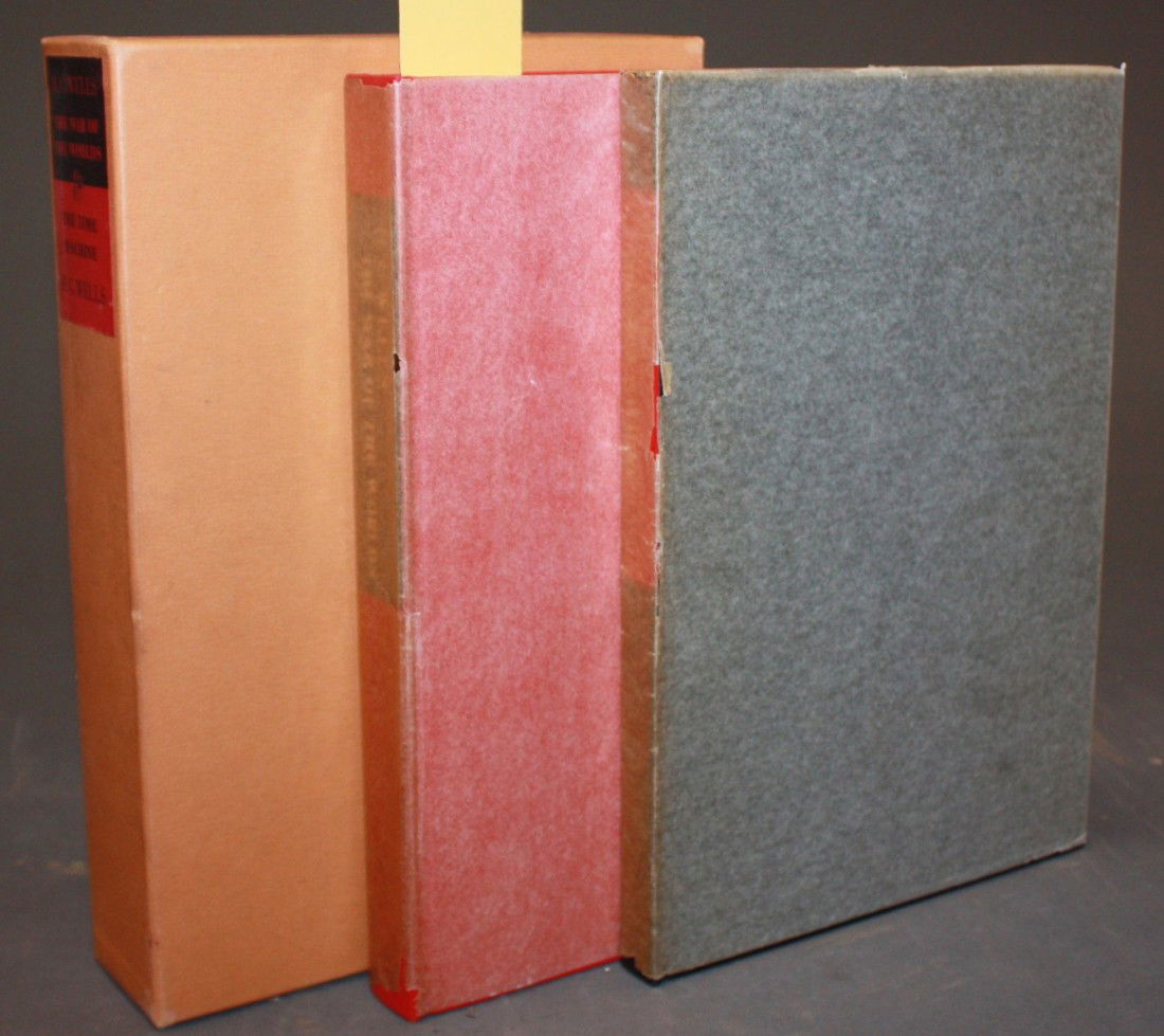 H. G. Wells. WAR OF THE WORLDS/ TIME MACHINE.: [Limited Editions Club]. 2 Titles. H. G. Wells. ++ The War Of The Worlds. ++ The Time Machine. ++ NY: LEC, 1964. 4to. Designed by Peter Oldenburg, printed by A. Colish, Mt. Vernon, NY. Illustrated wit