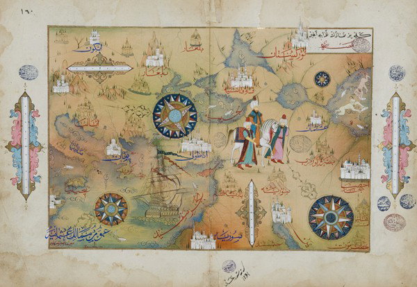 Manuscript map of northern Mideast/ SE Europe.: [Manuscript Map]. Middle East and southeastern Europe, emphasizing the coastlines of the eastern Mediterranean, the Black Sea, and the northernmost portion of the Red Sea. Cartouche and all labels on 