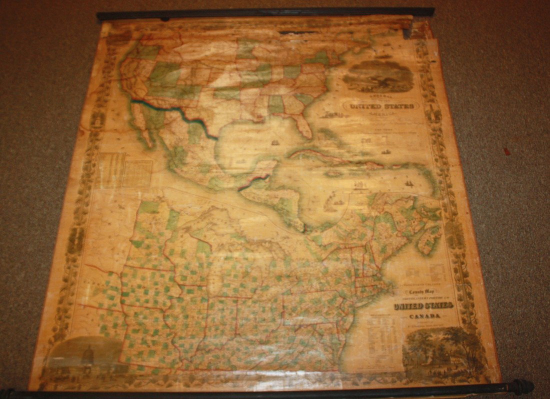 General Map of the United States of America, 1862: [United States]. 2 Maps on 1 sheet: General Map of the United States of America, The British Provinces. Mexico. The West Indies and Central America, with part of New Granada and Venezuela. / G. Woolwo