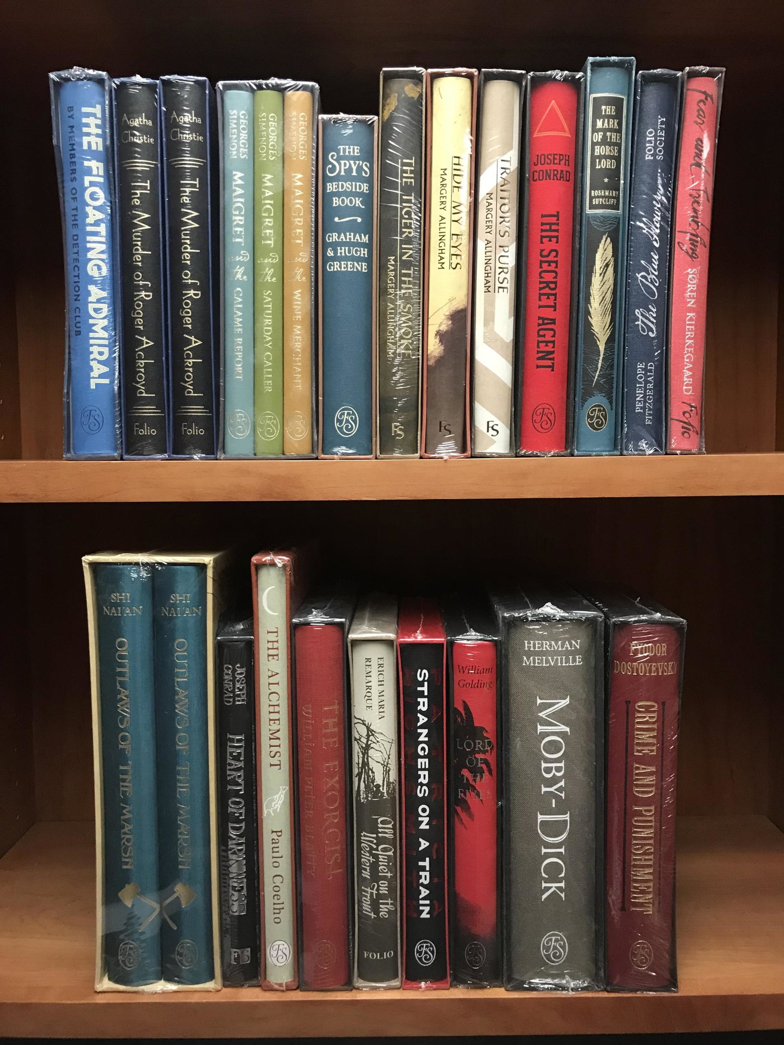 24 Vols. Folio Society. Fiction.: [Folio]24 Volumes Fiction. The Folio Society. All bound in cloth or leatherette with decorative boards. All in slip cases unless otherwise noted. All in shrink wrap. ++ Members of the Detective Club. 