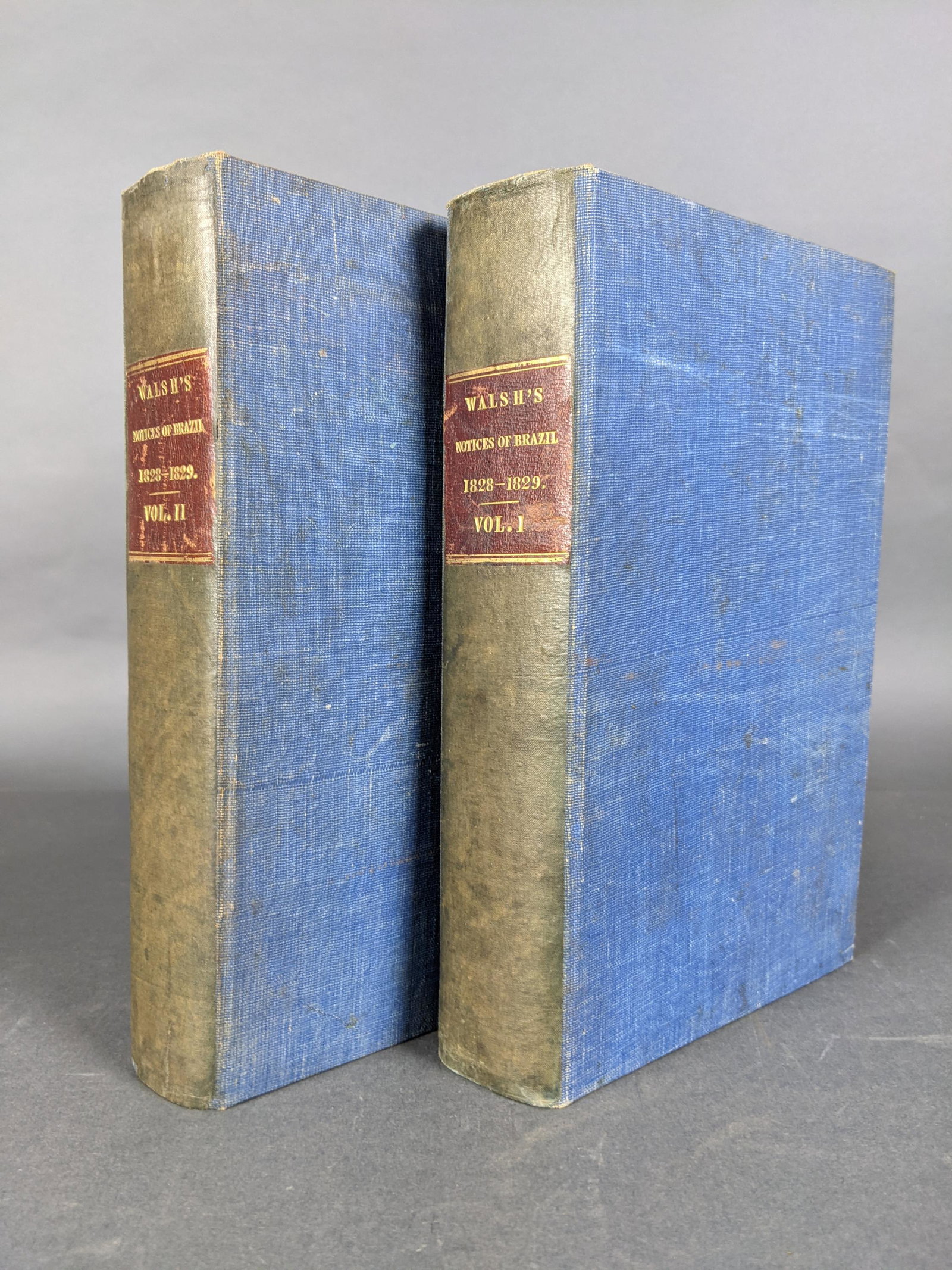 Walsh. Notices of Brazil in 1828 and 1829.: [Brazil] Walsh, Rev. Robert. Notices of Brazil in 1828 and 1829. Frederick Westly & A.H. Davis, London, 1830. 2 volumes. First edition. 8vo. xvi, [ii], 528pp.; xii, 542pp., 2 lithographed folding maps