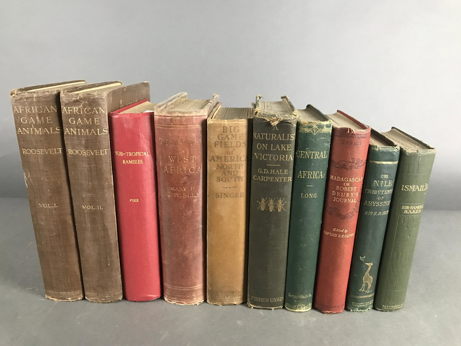 10 Volumes on Africa and Madagascar: [Africa] 5 Volumes on Africa and Madagascar This lot includes the following books;"Ismailia: A Narrative of the Expedition to Central Africa for the Suppression of the Slave Trade. Organized By the Kh