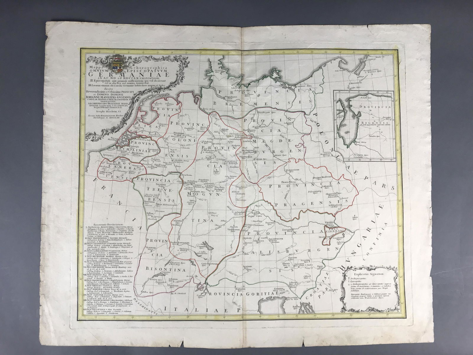 4 Maps of Germany: [Map/Atlases] Homann, Johann Baptiste. Circulus Saxoniae Inferioris. Nuremberg c. 1720. Hand colored copperplate engraved map. ++ F.S. Maire. Carte Topohydrographique de la Ville de Vienne et de les E