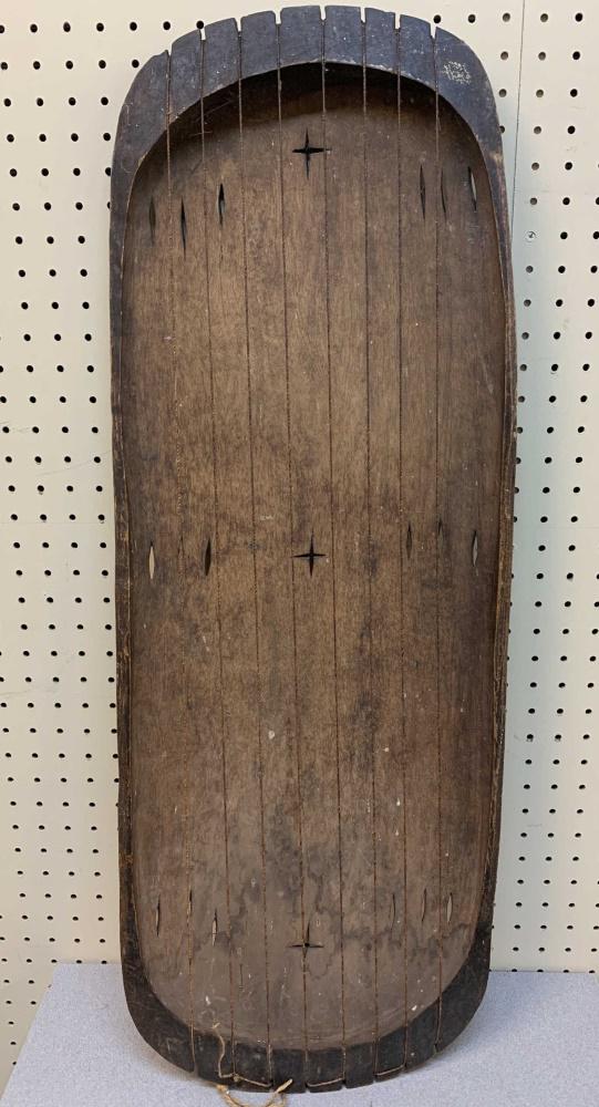 Makonde Style Instrument, Tanzania.: Wood, string. 34" x 13" x 3".
