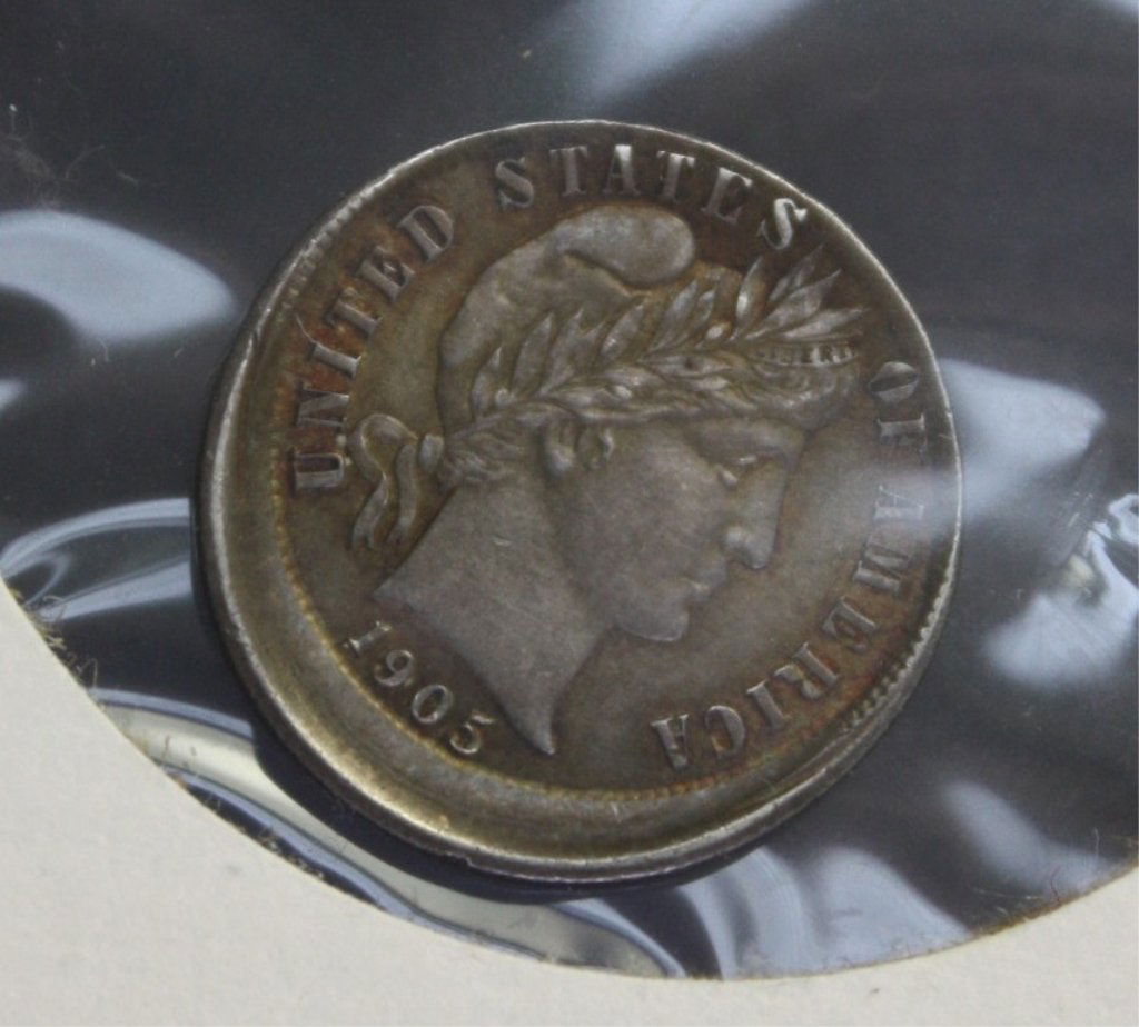 1905 broad strike Barber dime.