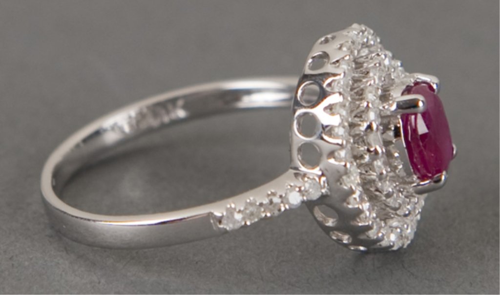Ruby and diamond ring. - 2
