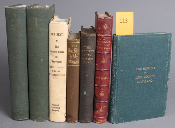 7 Vols incl: A MARYLAND EDITOR ABROAD, 1881.: [Maryland/Chesapeake/Eastern Shore]. 6 Titles (7 Vols). Vp:vp. ++ History Of Talbot County Maryland 1661-1861 compiled principally from the literary relics of the late Samuel Alexander Harrison, A.M.,