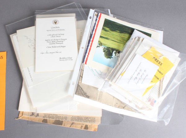 32 Items, largely invitations White House events.: [Presidential/White House Events]. 31 Items from the Estate of Sally Warren Steele, mostly invitations sent to Sally Steele and relatives for events honoring foreign dignitaries. ++ 6 invitations to e
