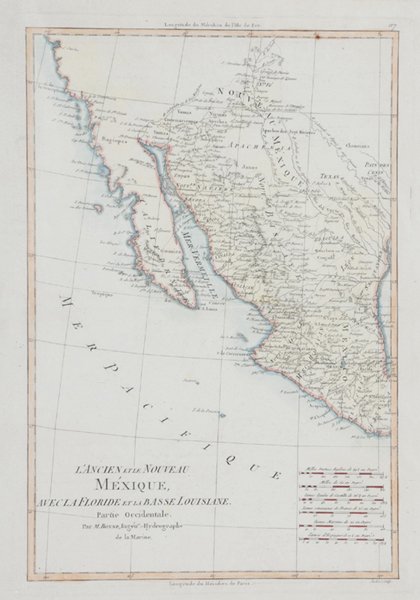 3 Maps, incl: L’Ancien Et Le Nouveau Mexique...: [North America/Mexico]. 2 Maps. ++ Rigobert Bonne. L’Ancien Et Le Nouveau Mexique, Avec La Floride Et La Basse Louisiane Partie Occidentale. [Ca. 1778 - 1780’s]. Map number “117” in margin at 