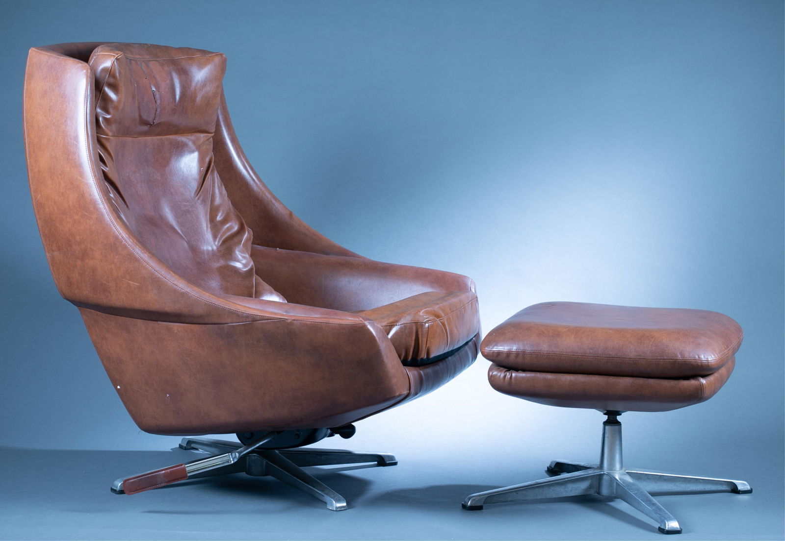 Swedish Modern Overman Lounge Chair & Ottoman Auction