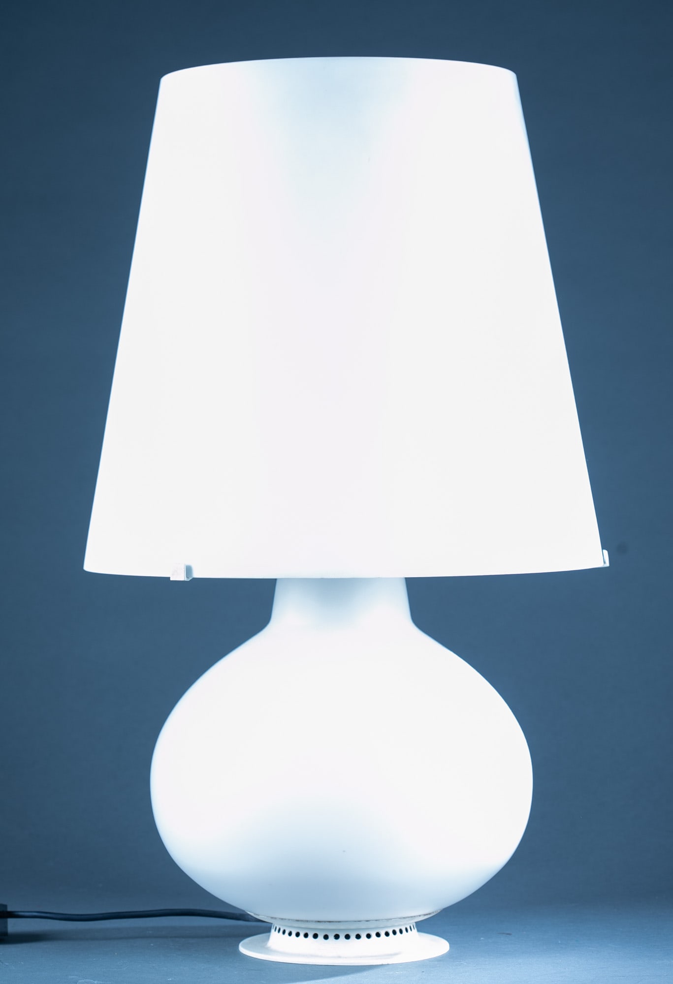 Ingrand "1853" table lamp.: A Max Ingrand (French, 1908-1969) for Fontana Arte glass and aluminum table lamp. Unmarked. 31" x 18 1/2"