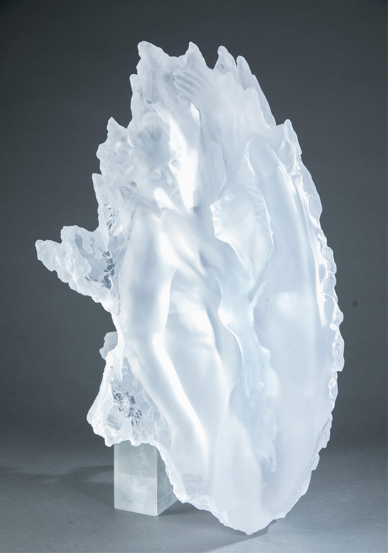Michael Wilkinson, Dream Fragment, cast acrylic: Wilkinson, Michael (American). "Dream Fragment I." Cast acrylic sculpture.1988. Edition 14/300. Signed, dated and numbered near edge. 17" x 19" x 10 1/4"