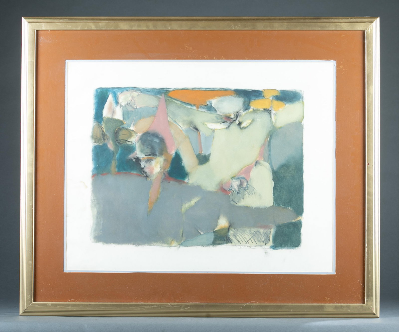 Michael Mogavero, Woman in Grey, 1974.: Mogavero, Michael James (American, b.1950). "Woman in Grey." Pastel and charcoal on paper. 1974. Signed and dated l.r. Sight:17" x 21 1/2".
