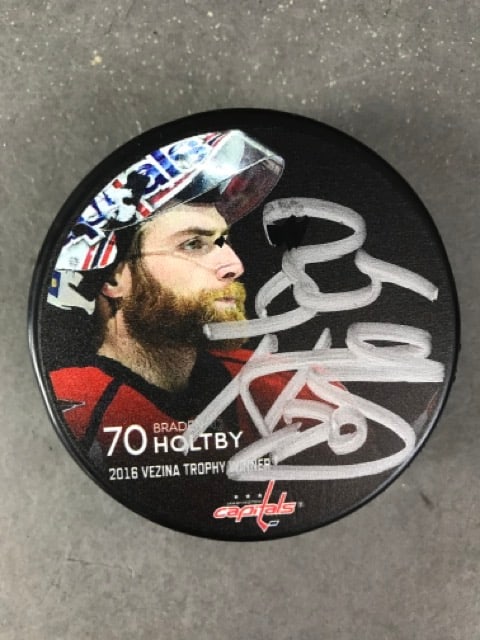 Braden Holtby Autographed Puck (1 of 2)