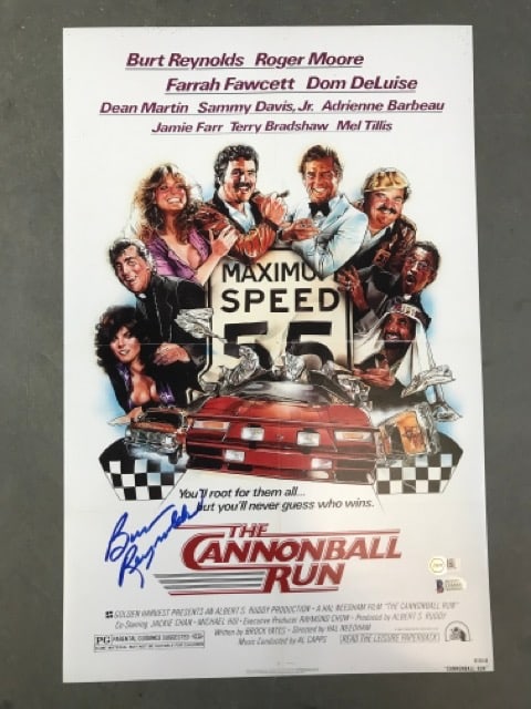 Burt Reynolds Autographed Cannonball Run Poster (1 of 3)