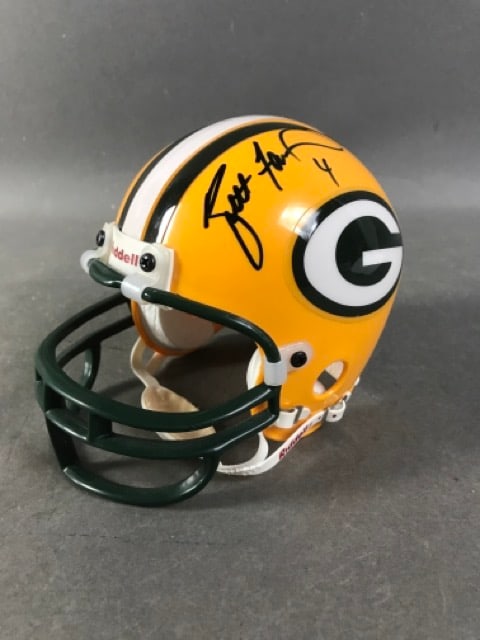 Brett Favre Autographed Mini Helmet (1 of 5)