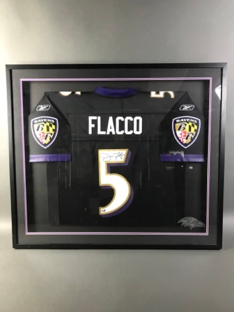 Joe Flacco Autographed Framed Jersey (1 of 5)